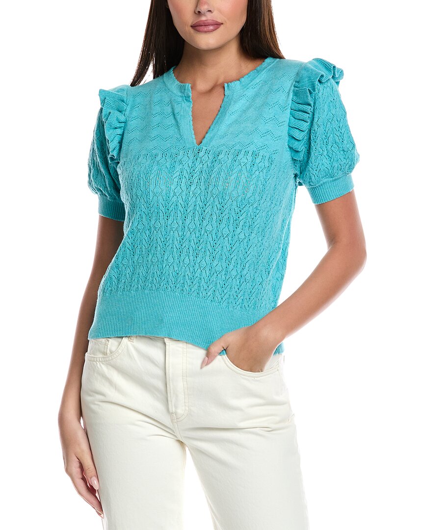 &isla Kizzy Pointelle Sweater In Blue