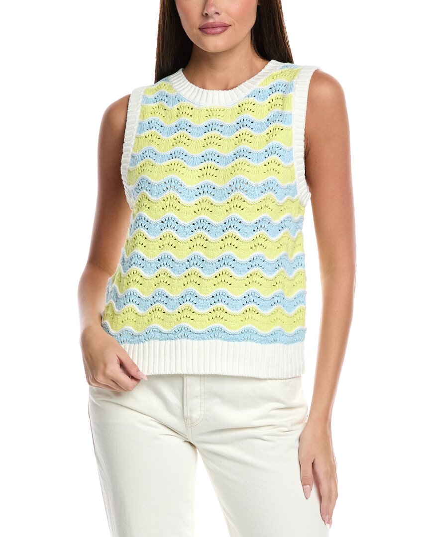 &isla Chloe Wave Stripe Vest In Yellow