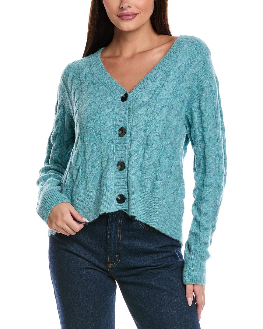 &isla Audrey Cable Wool-blend Cardigan In Green