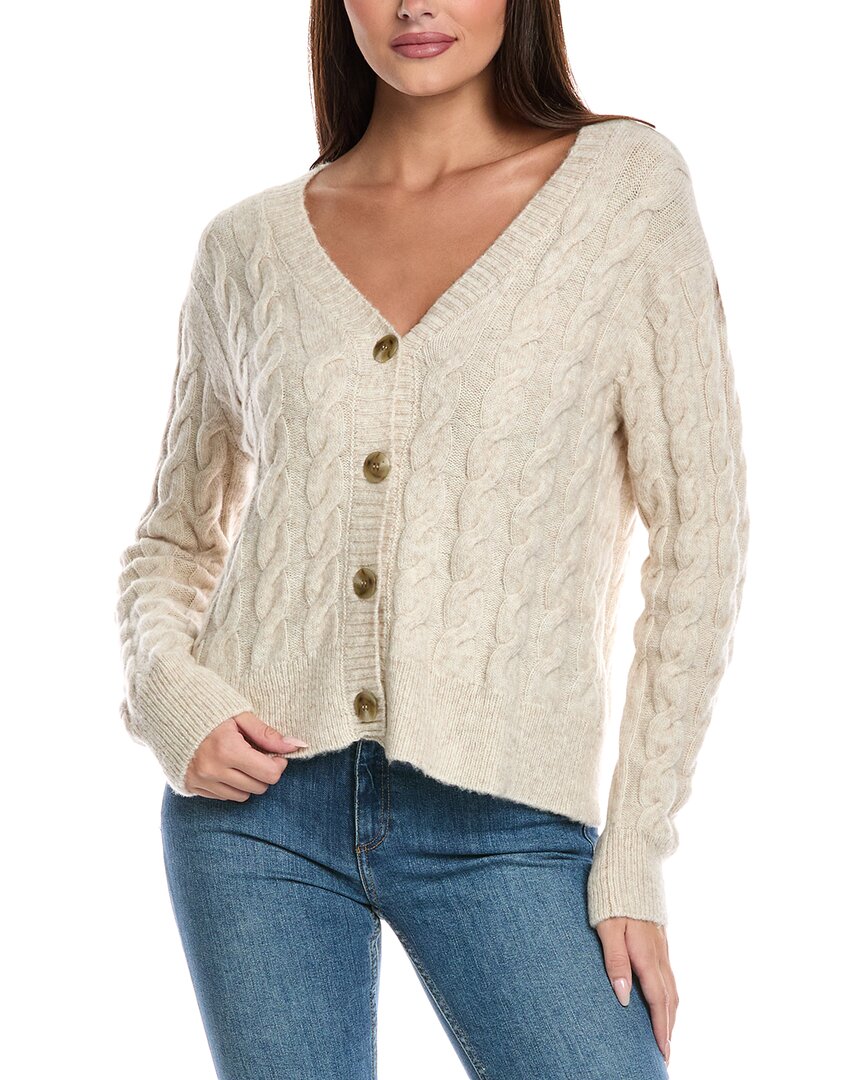 &isla Audrey Cable Wool-blend Cardigan In White