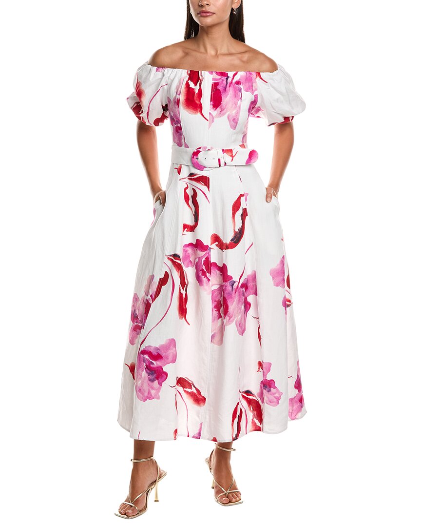 Nicholas Santha Linen-blend Midi Dress