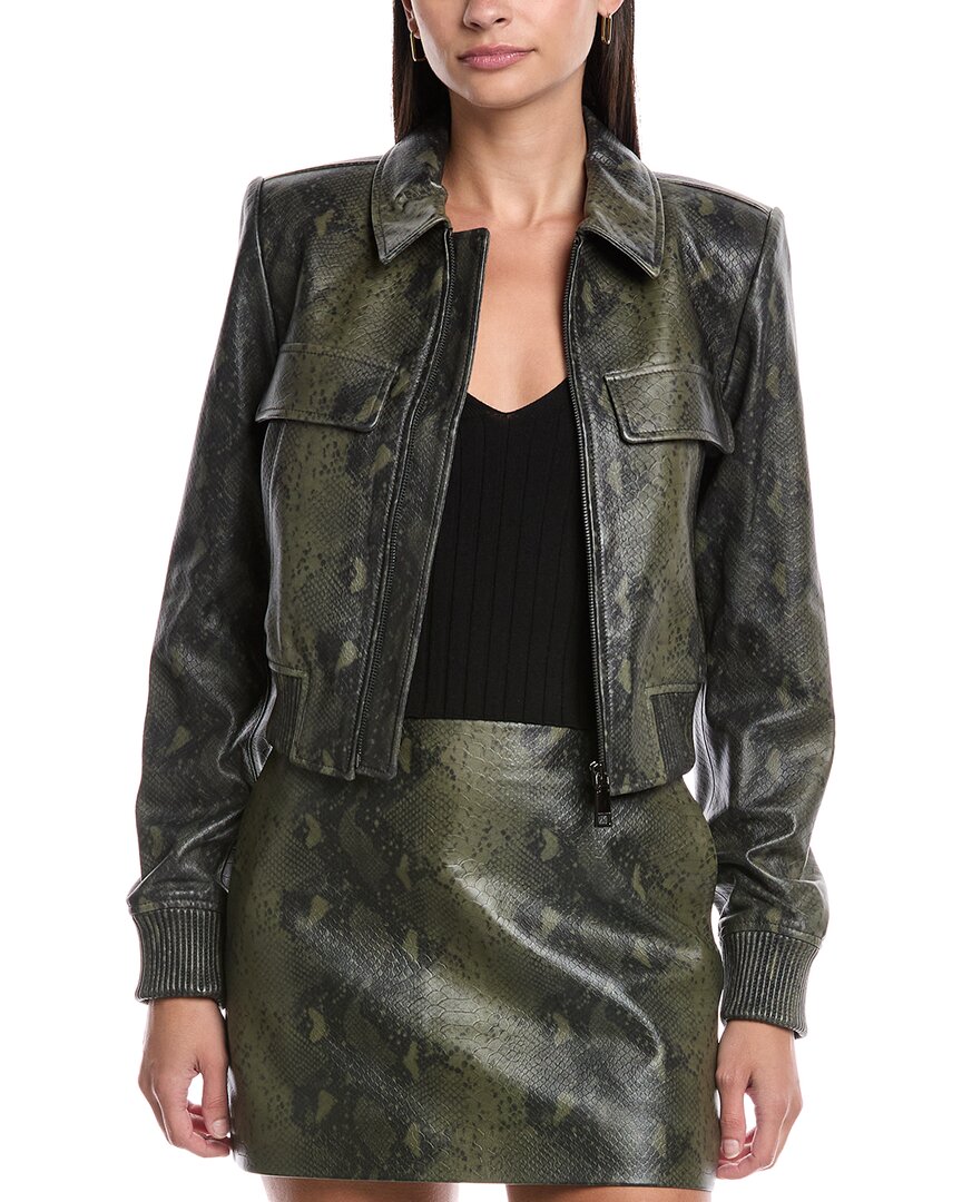 Rebecca Minkoff Astrid Leather Bomber Jacket In Multi