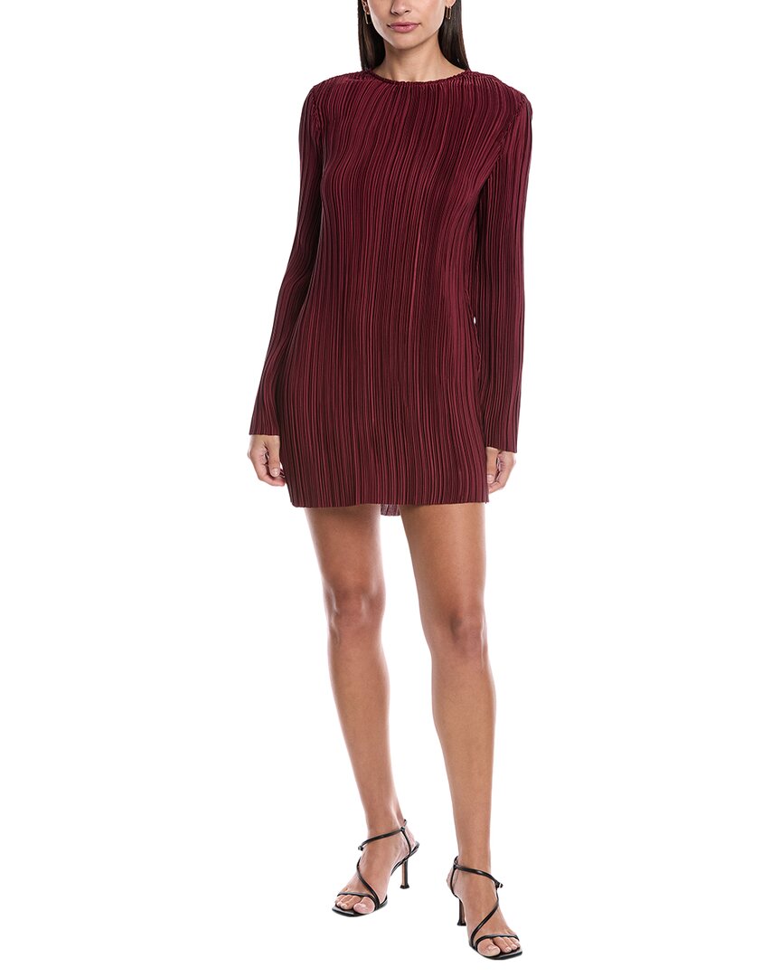 Rebecca Minkoff Iris Pleated Long Sleeve Minidress In Red