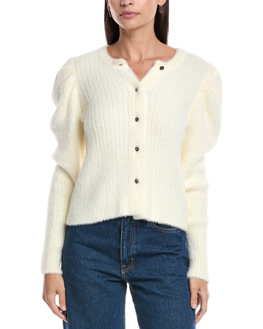 Rebecca Minkoff Fuzzy Janine Cardigan In White