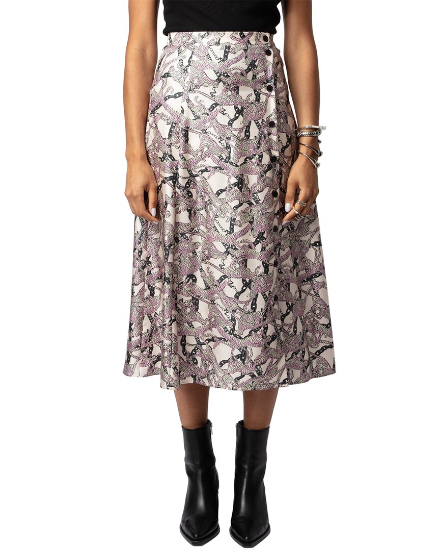 Zadig & Voltaire June Twill Wild Chaines Silk Skirt