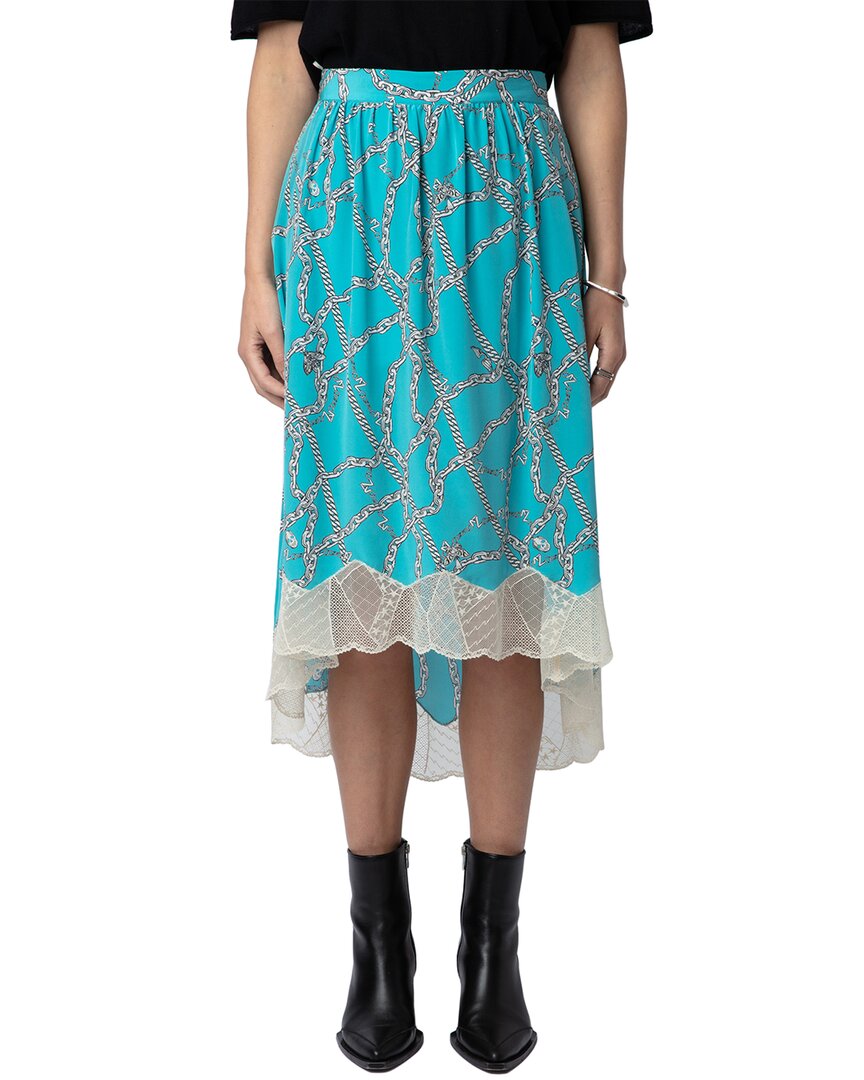 Zadig & Voltaire Joslin Cdc Chaines Silk Skirt