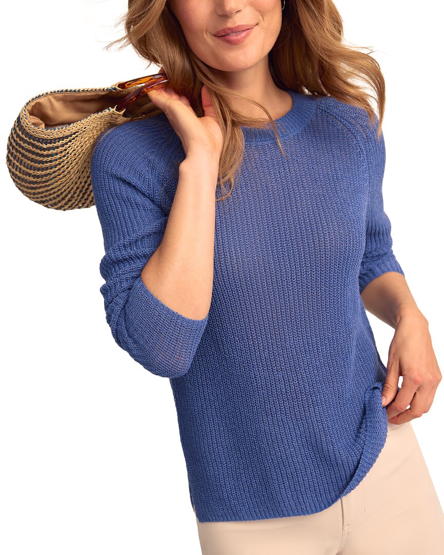 J.mclaughlin Napeague Linen-blend Sweater In Blue