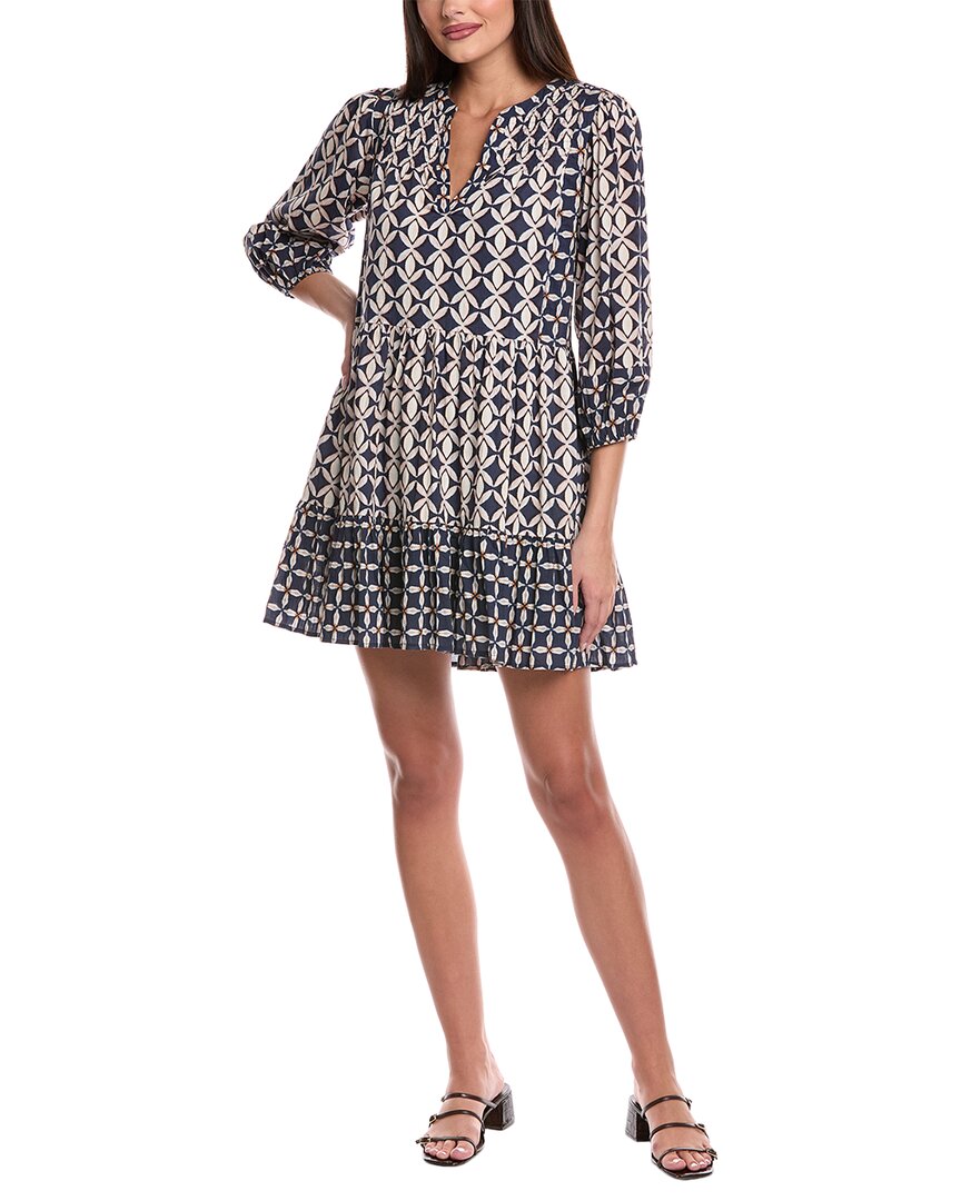 Velvet By Graham & Spencer Tiered Mini Dress In Blue