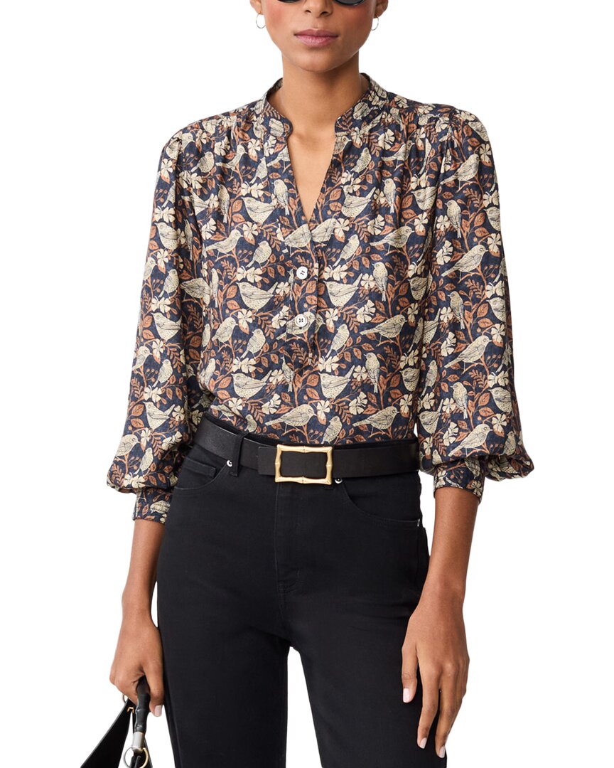 J.mclaughlin Rashell Silk-blend Blouse In Multi