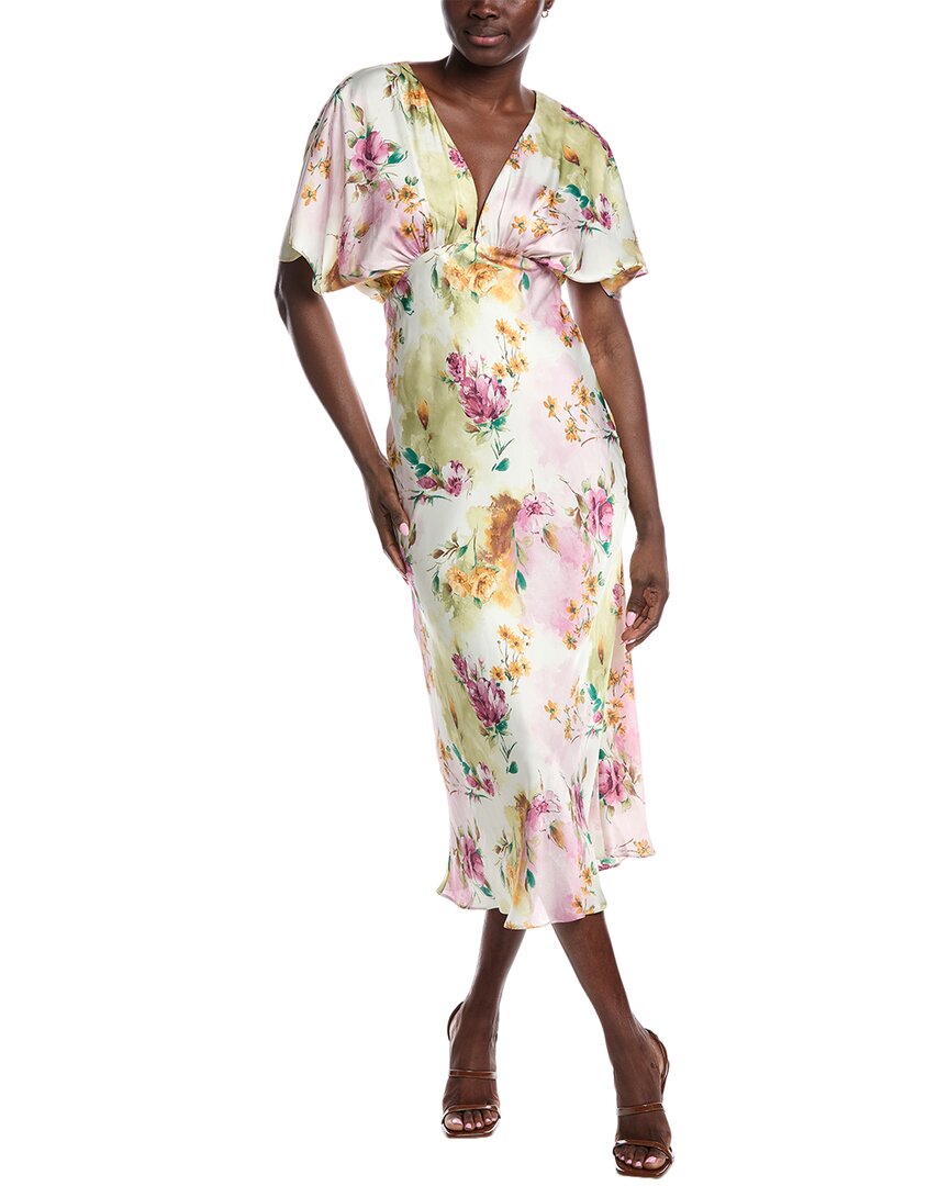 Fate Caftan Sleeve Midi Dress In Multi