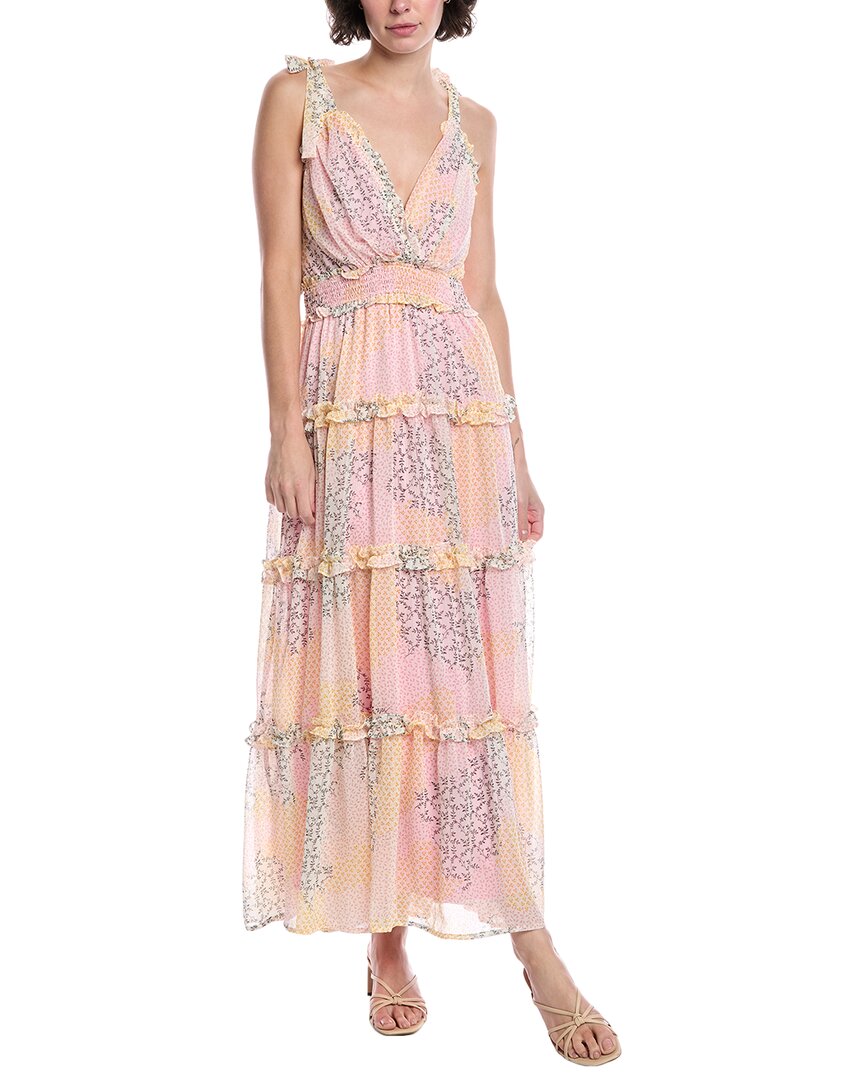 Fate Ruffle Tiered Maxi Dress In Pink