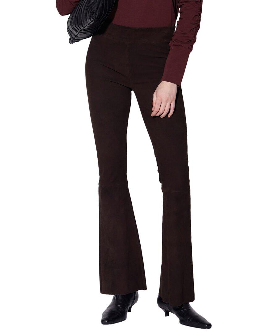 Walter Baker Lexie Mid-rise Suede Flare Pants In Brown