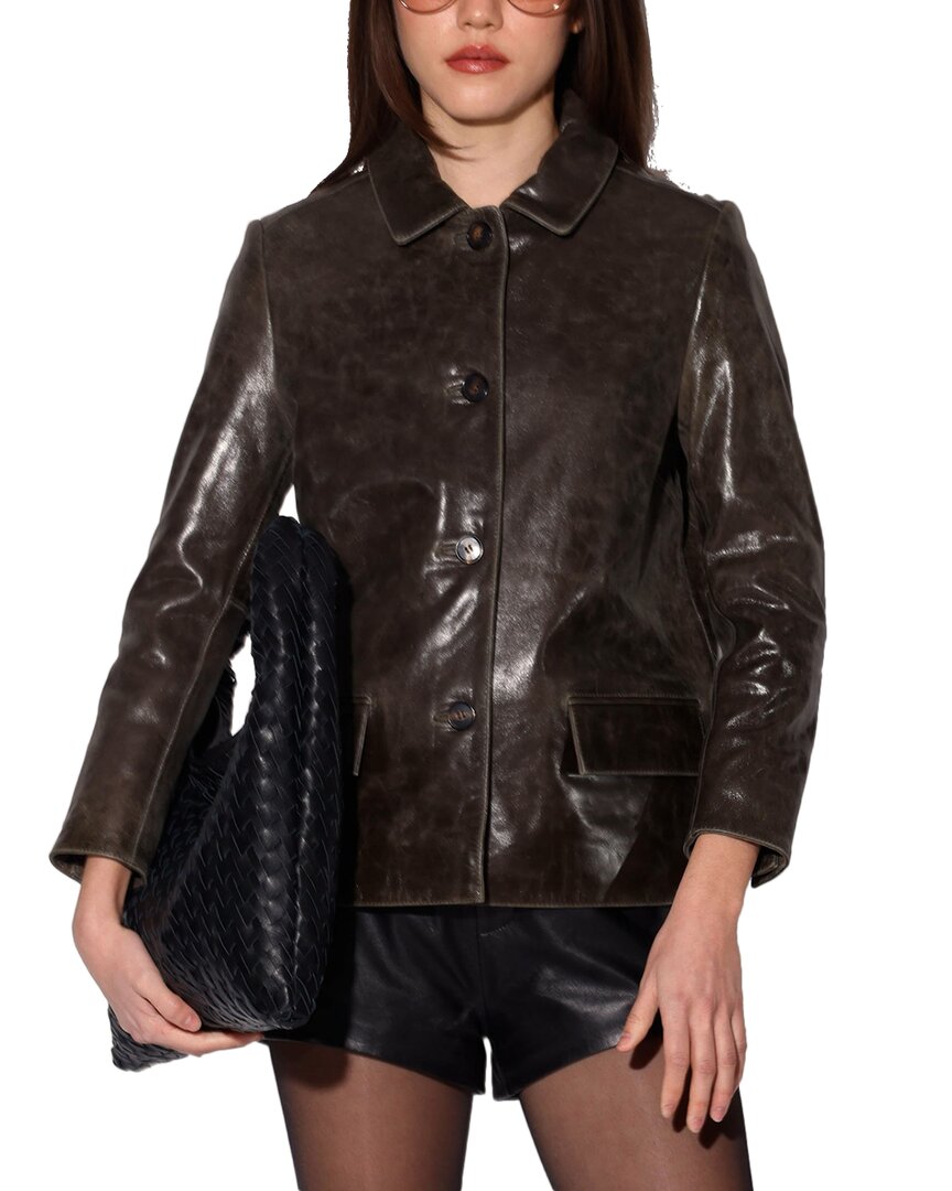 Walter Baker Hillary Leather Jacket In Brown