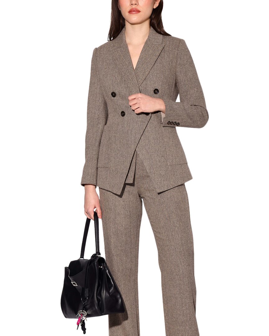 Walter Baker Sasha Double Breasted Blazer In Gray