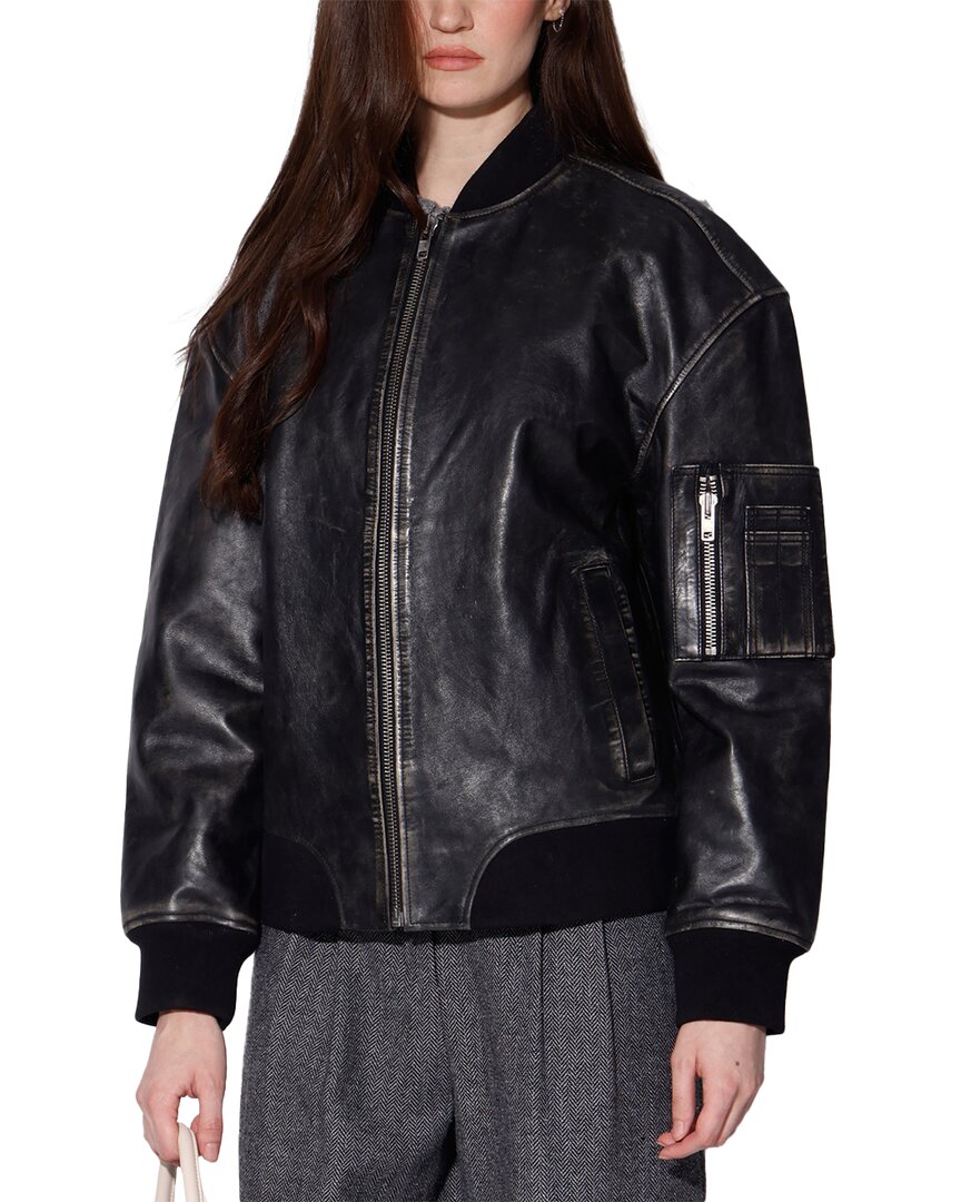 Walter Baker Leela Leather Jacket In Animal Print