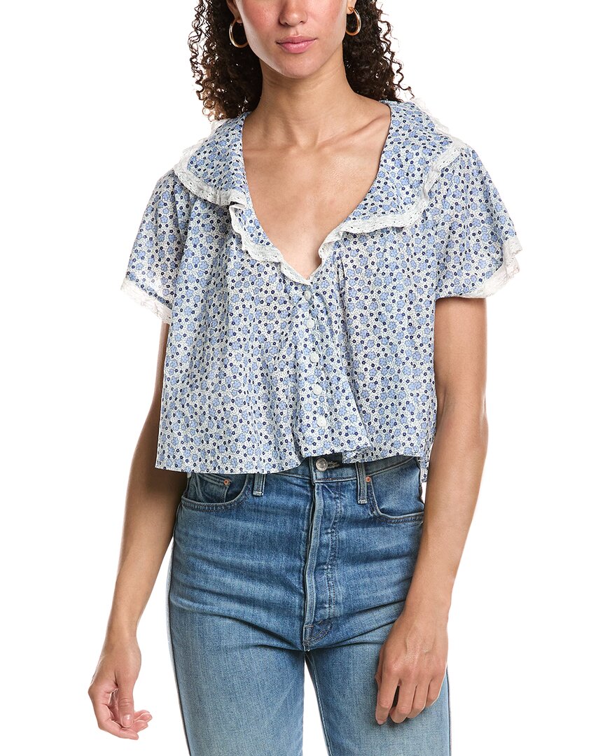 Free People Truly Yours Printed Blouse