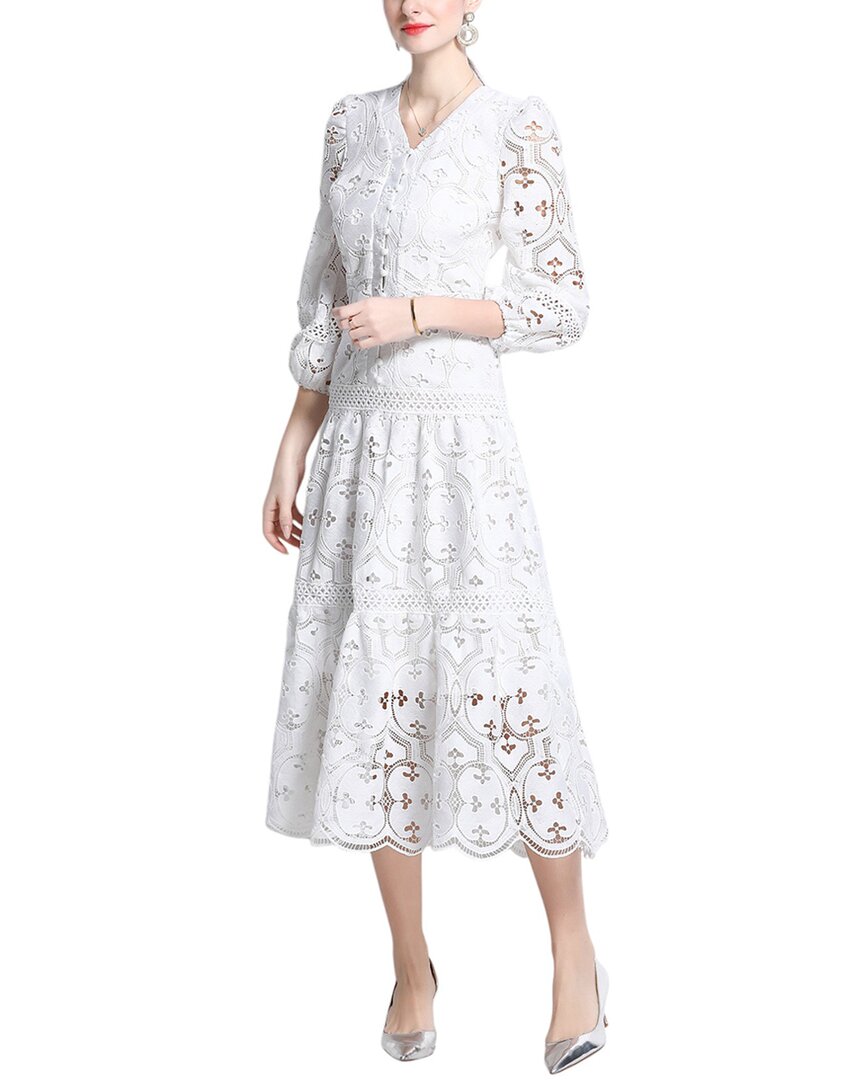 Elaine Midi Dress In White