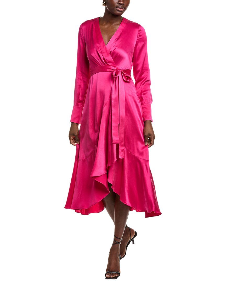 Kobi Halperin Victoria Silk Midi Dress In Pink