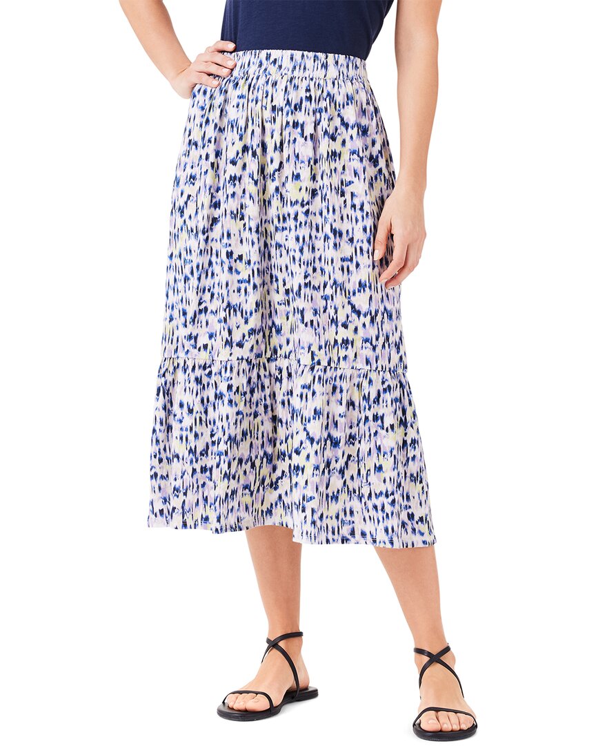 Nic + Zoe Nic+zoe Abstract Ikat Tiered Midi Skirt
