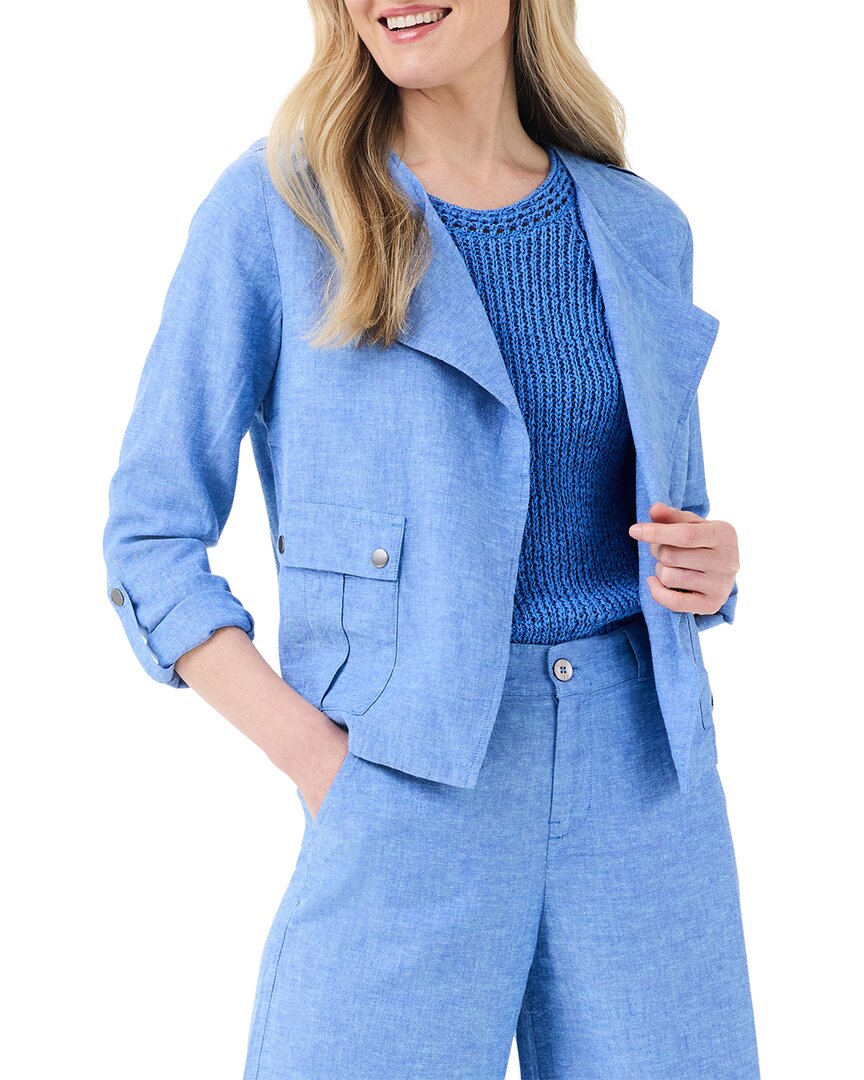 Shop Nic + Zoe Nic+zoe Rumba Linen-blend Moto Jacket