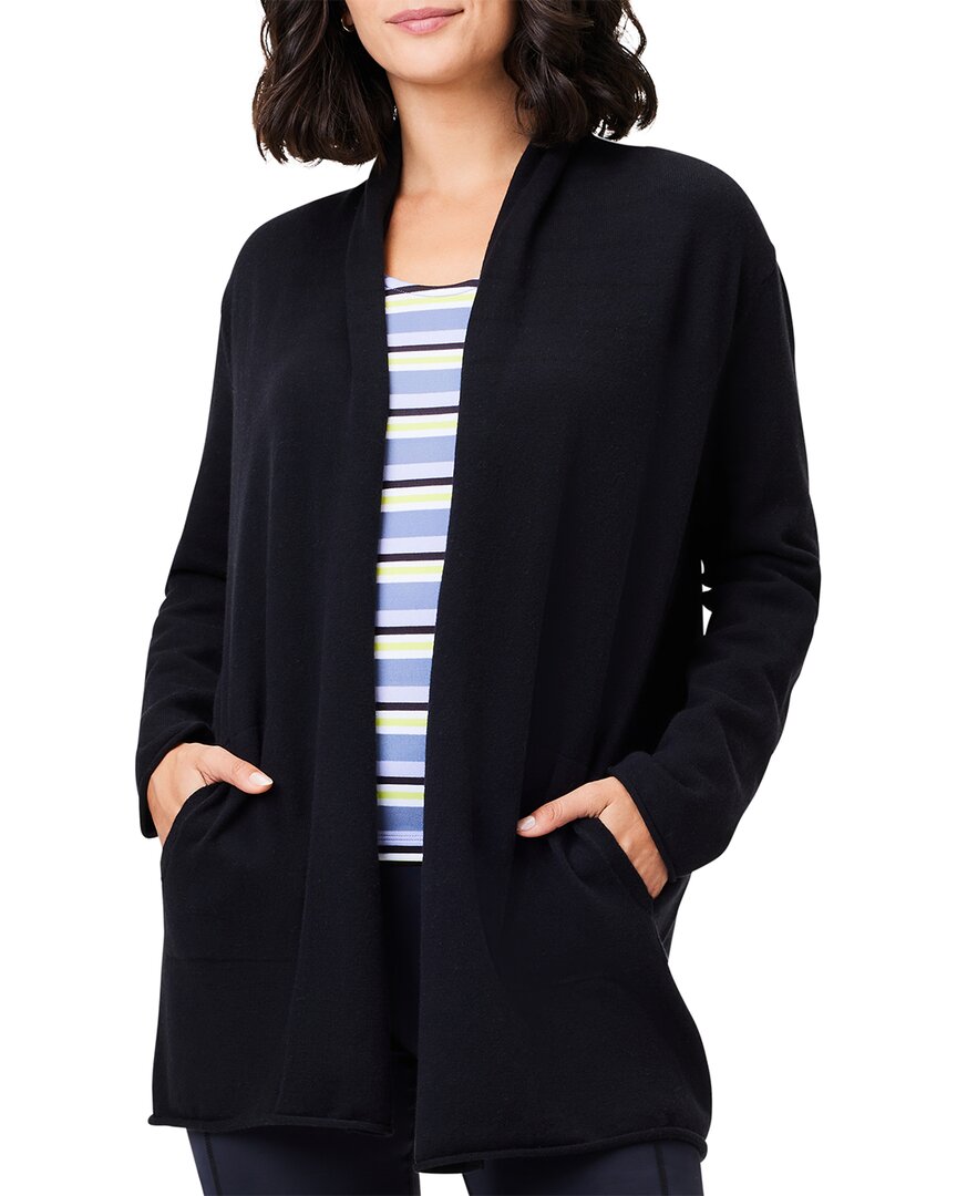 Nic + Zoe Nic+zoe Cool Down Open Front Cardigan In Black