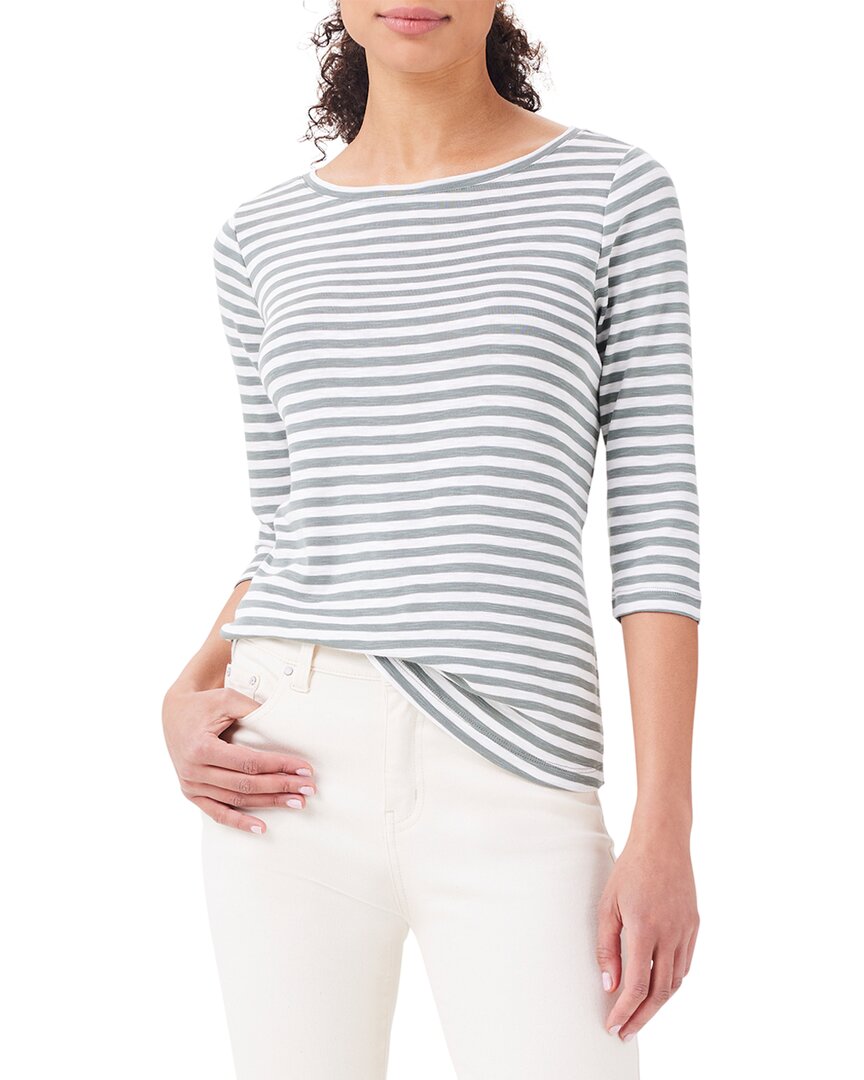 Nic + Zoe Nic+zoe 3/4-sleeve Stripe Boat T-shirt