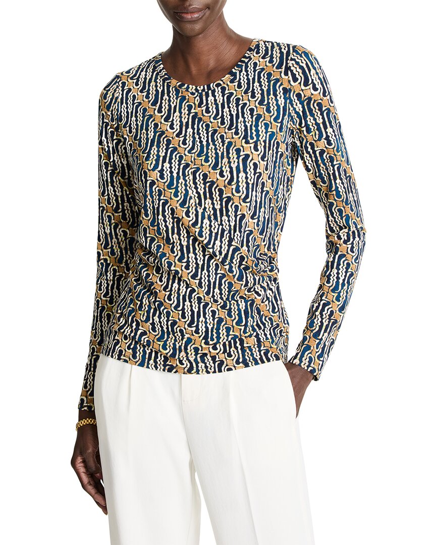 Nic + Zoe Nic+zoe Vintage Batik Draped Long Sleeve Top