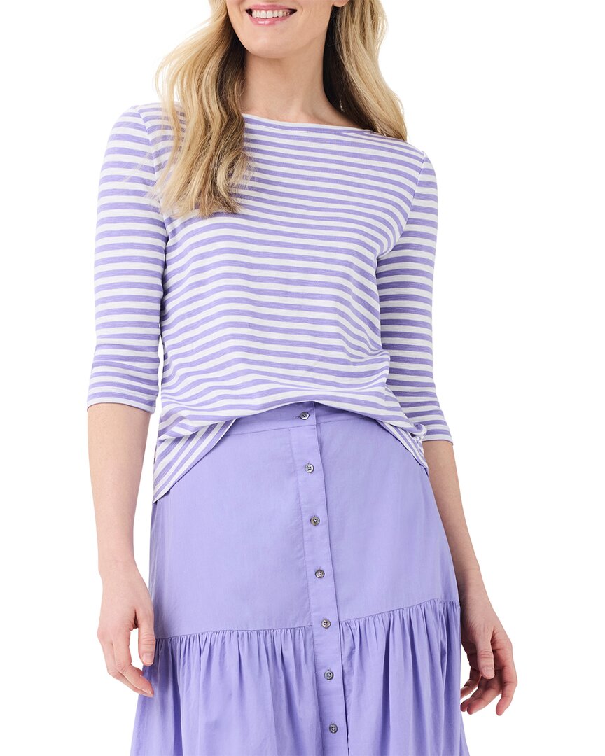 Nic + Zoe Nic+zoe 3/4-sleeve Stripe Boat T-shirt