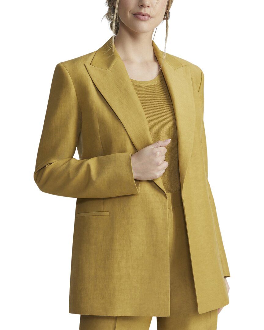Lafayette 148 New York Peak Lapel Linen-blend Blazer