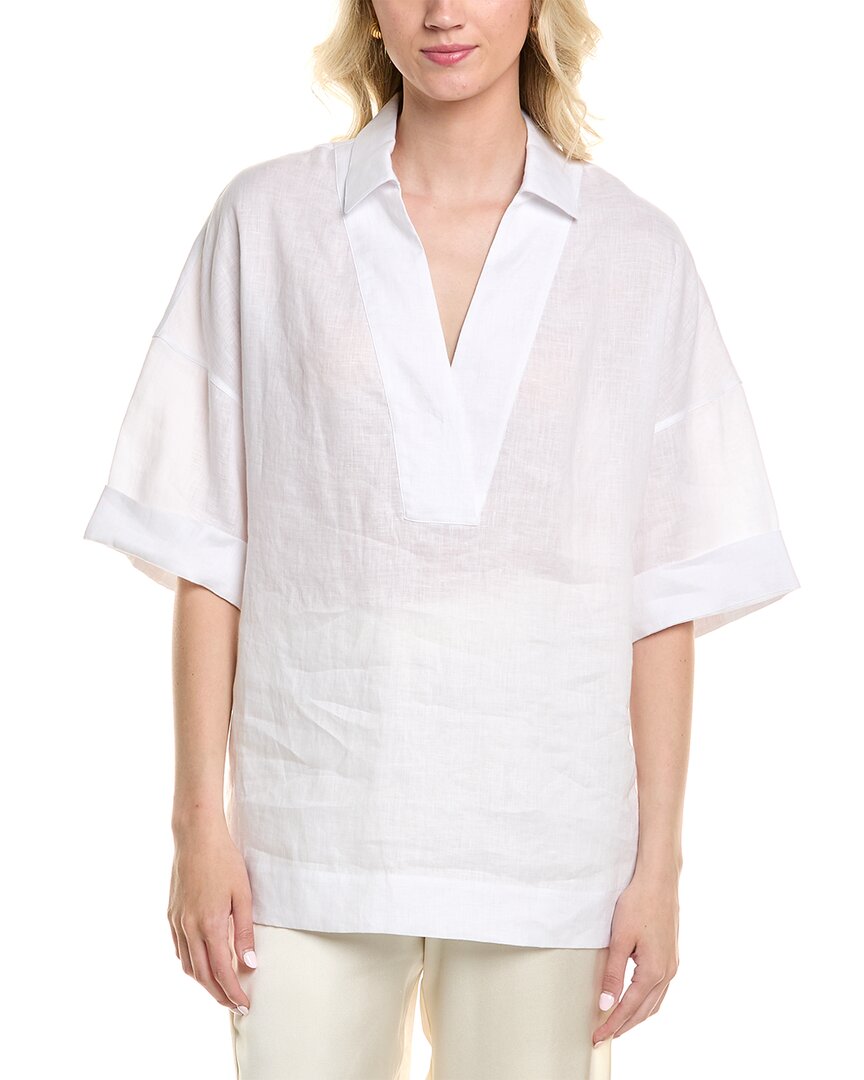 Lafayette 148 New York Plus Pippen Linen Blouse