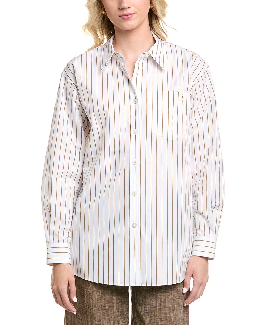 Lafayette 148 New York Boyfriend Oversized Shirt In White