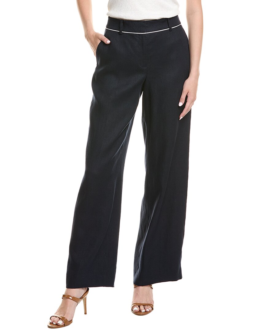 Lafayette 148 New York Sullivan Linen Pant In Black