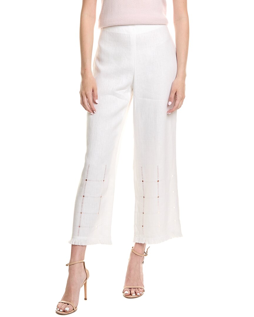 Lafayette 148 New York Ajour Linen Pant In White