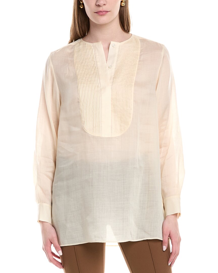 Lafayette 148 New York Pintuck Bib Popover Blouse