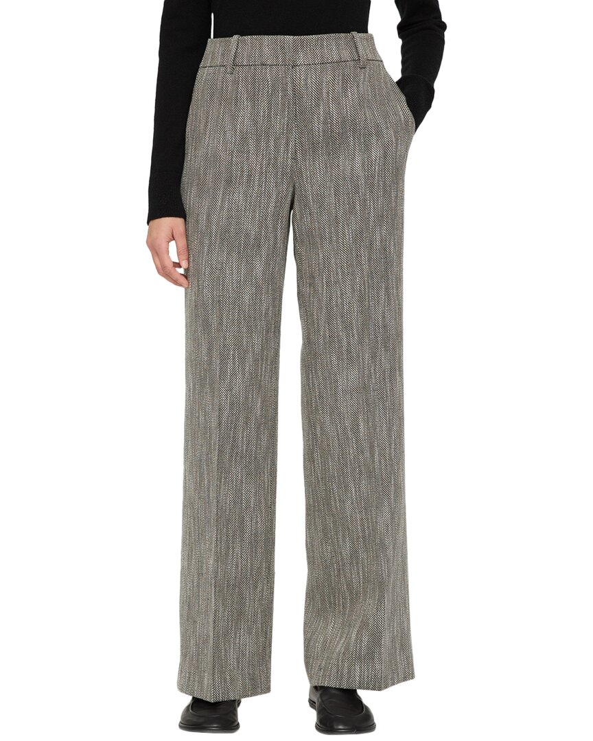Lafayette 148 New York Sullivan Linen & Wool-blend Utility Pant In Gray