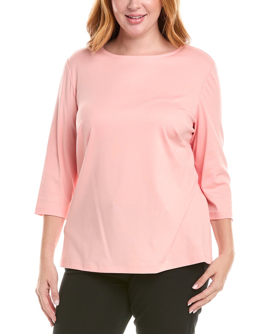 Lafayette 148 New York Plus Carver T-shirt In Pink