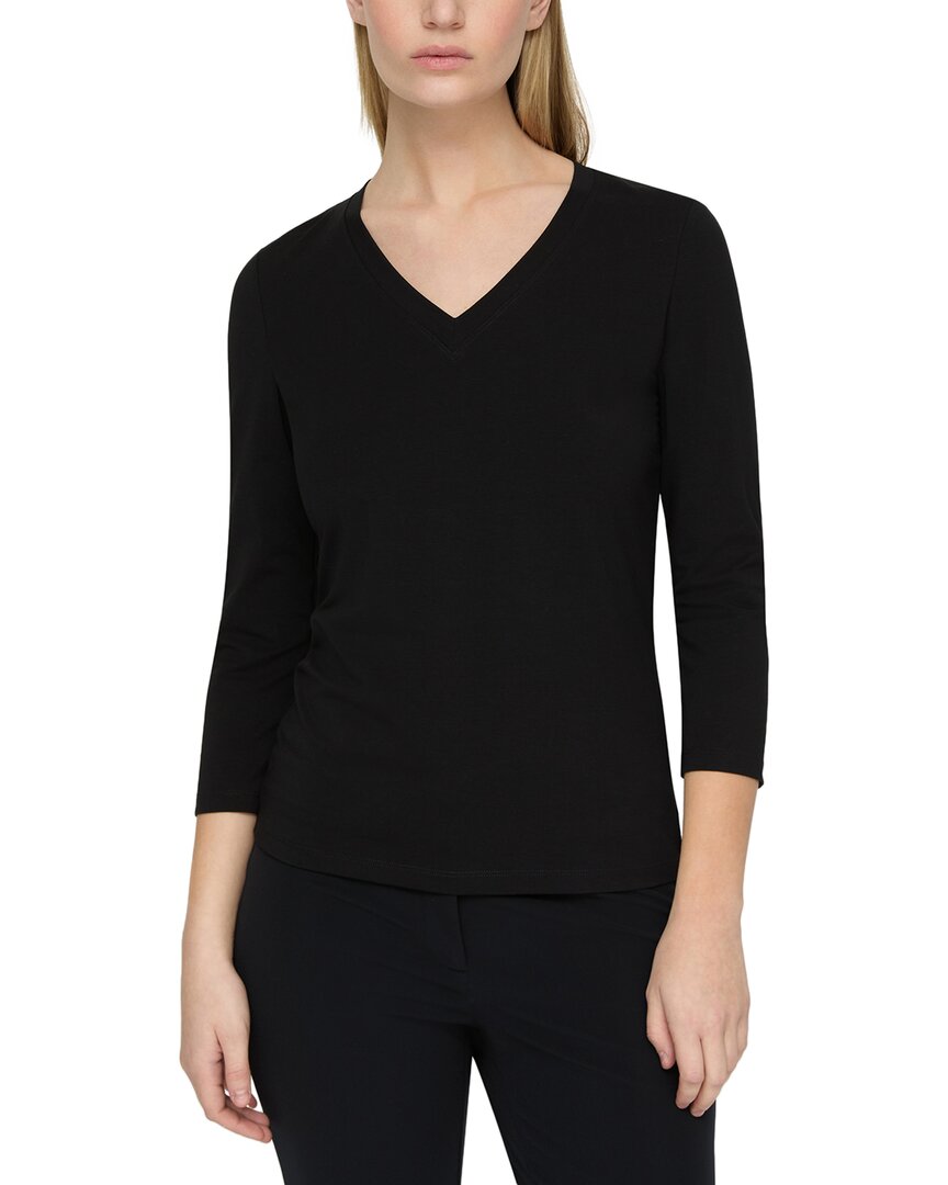Lafayette 148 New York V-neck Top In Black