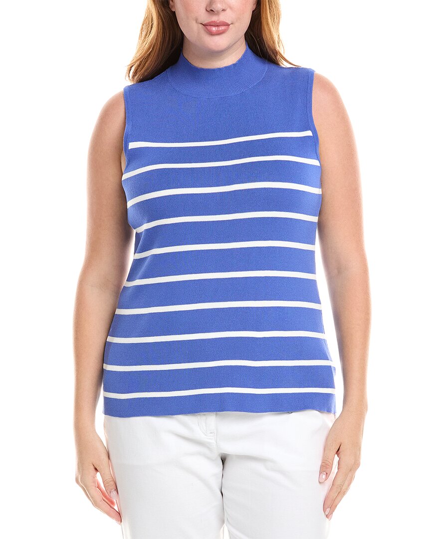 Tahari Asl Plus Size Striped Sleeveless Sweater In Multi