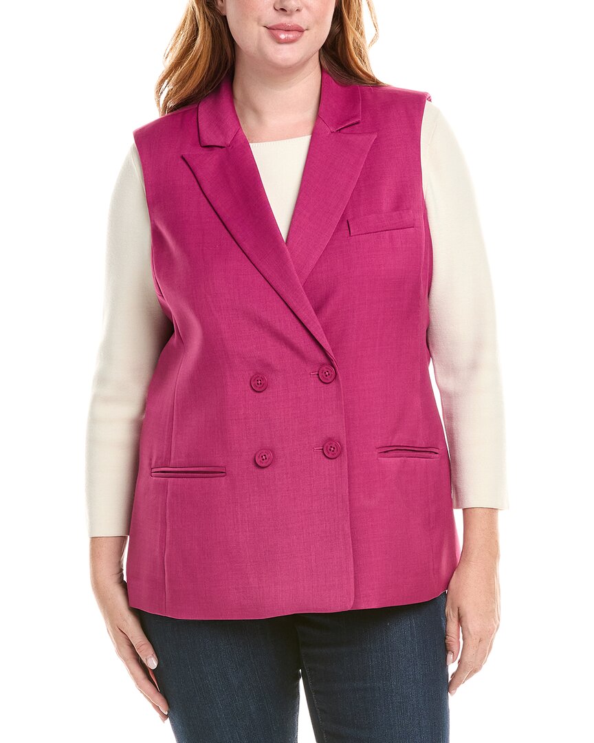 Tahari Asl Plus Waistcoat In Pink
