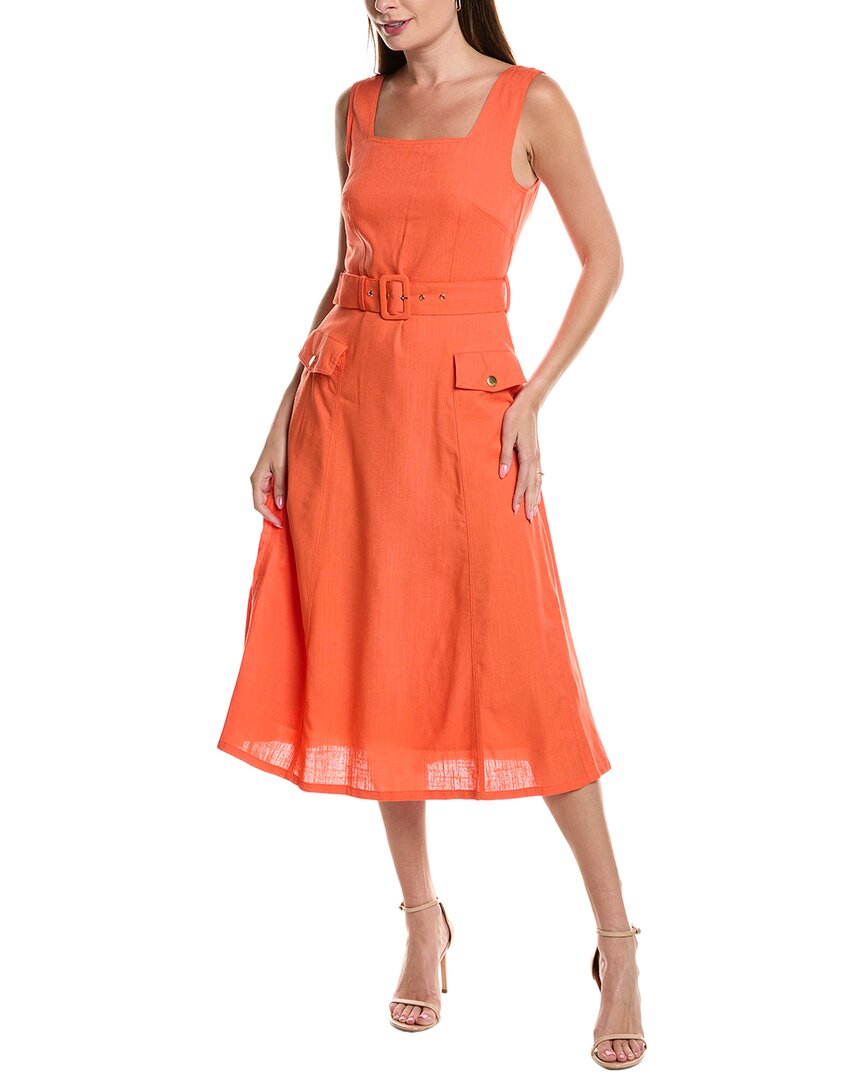 Tahari Asl Sleeveless Belted Midi Dress