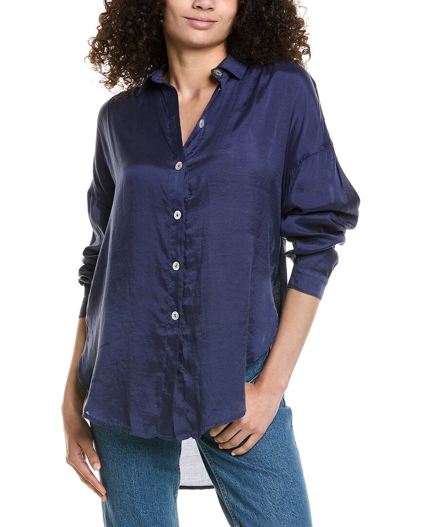 Bella Dahl Flowy Button Down Shirt In Purple