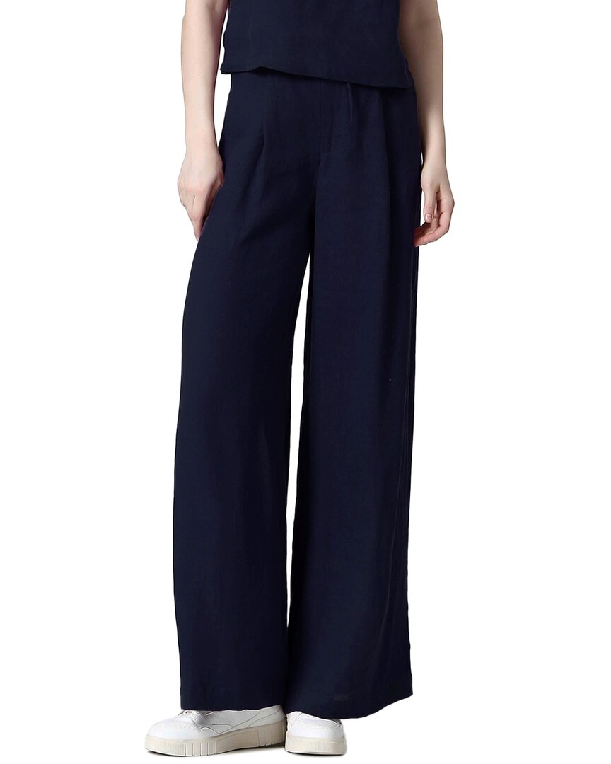See U Soon Linen-blend Wide Leg Pant In Blue