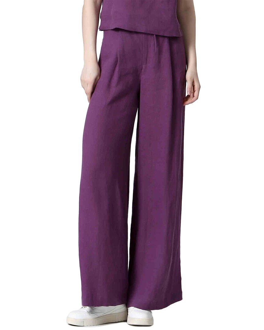 See U Soon Linen-blend Wide Leg Pant In Purple