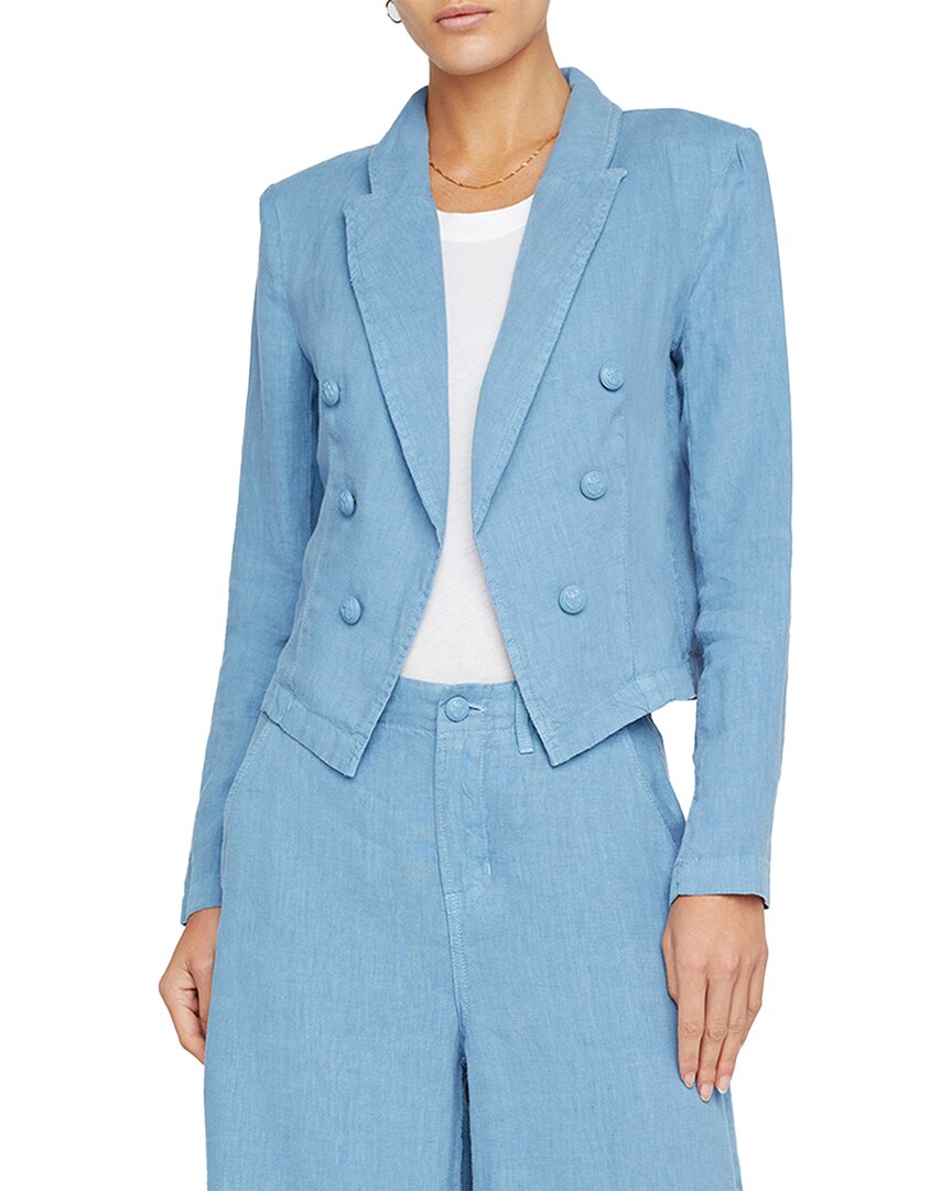 L Agence L'agence Wayne Crop Double Breast Linen Jacket