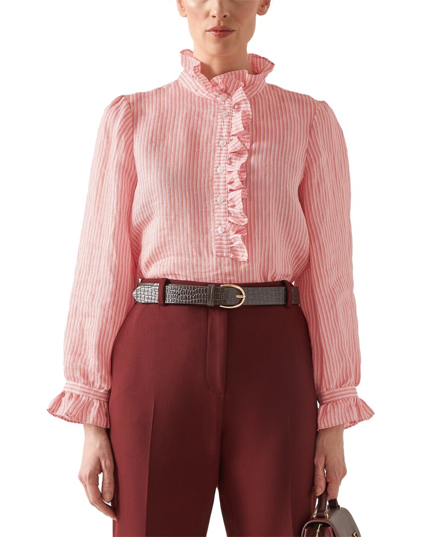 Lk Bennett L.k.bennett Camile Linen-blend Top