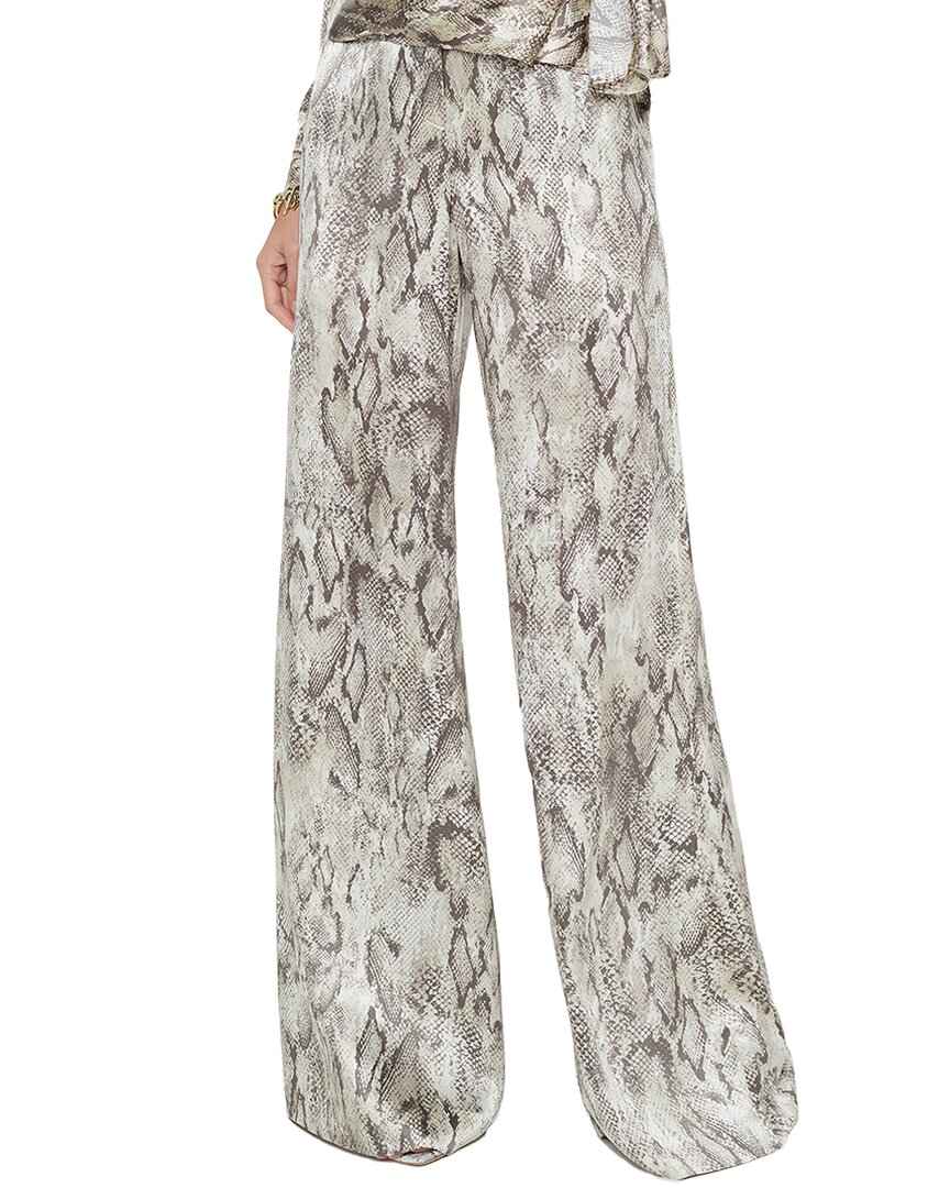 L Agence Snake Pilar Wide-leg Pants In Animal Print