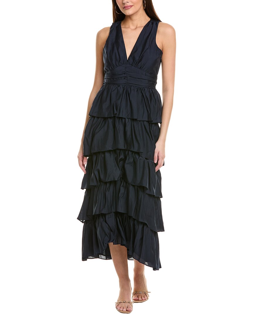 1.state Cascading Ruffle Maxi Dress In Black