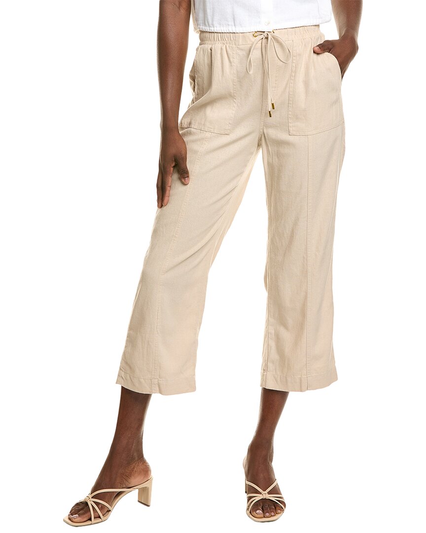 Ellen Tracy Linen-blend Pant In Neutral