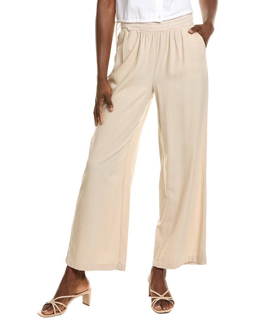 Ellen Tracy Linen-blend Pant In Neutral
