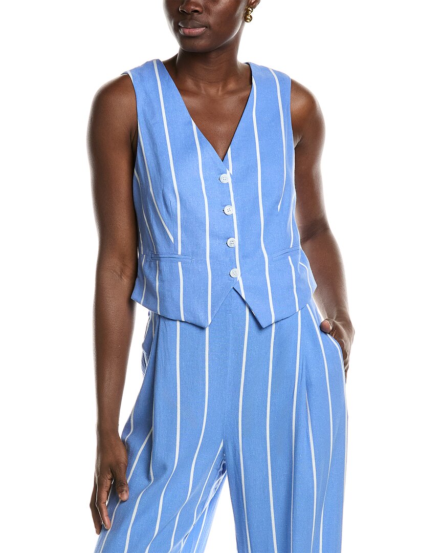 Nvlt Linen-blend Vest In Blue